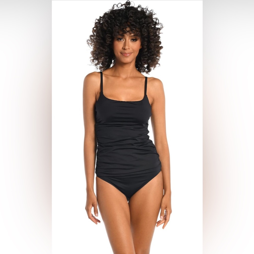 La Blanca Women's Standard Island Goddess Lingerie Strap Tankini Swimsuit Top